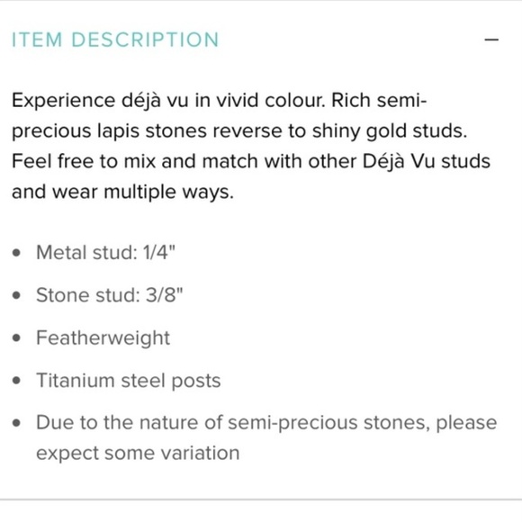 Stella & Dot |⚜️💙Lapis Blue Deja Vu Reversible Stud Earrings - Picture 8 of 8